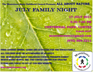 July Family Night | Montelores Early Childhood Council